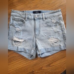 Aero High Rise midi Jean Shorts Size 6